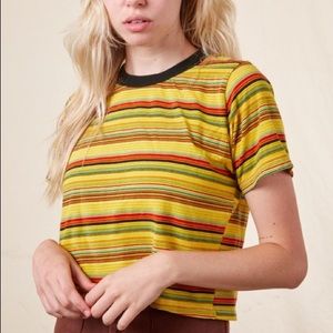 Big Bud Press crop striped tee